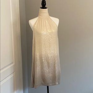 Alice & Olivia Ivory sequin backless dress